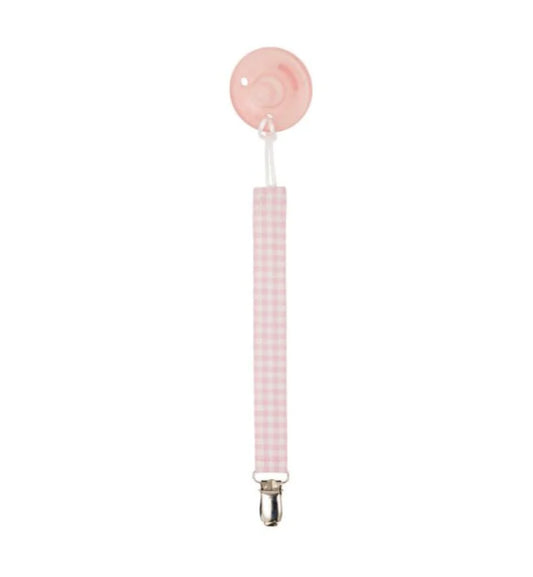 The Beaufort Bonnet Company Parker Paci Clip - Pink Gingham