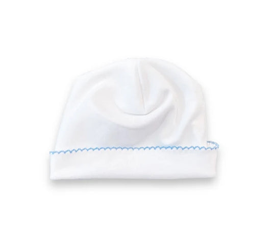 Blue Picot Trim Hat