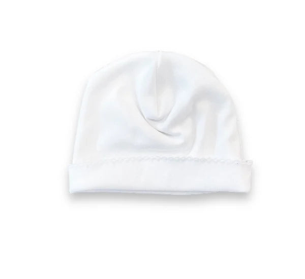 White Picot Trim Hat