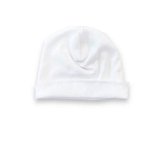 White Picot Trim Hat