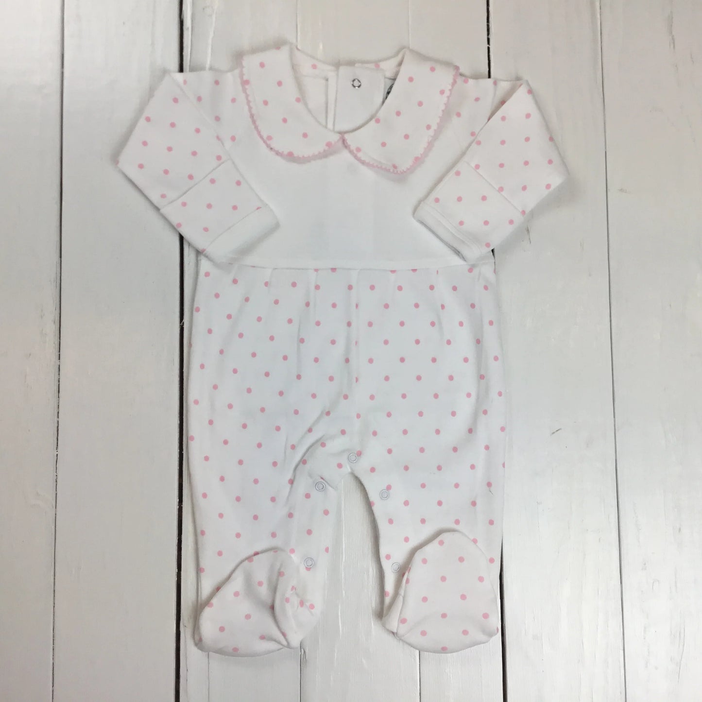 Pink Dot Collar Footie