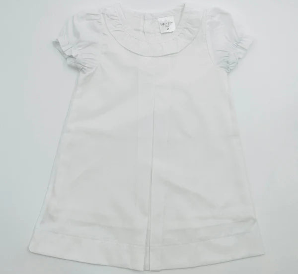 White Ruffle Pleated Dress