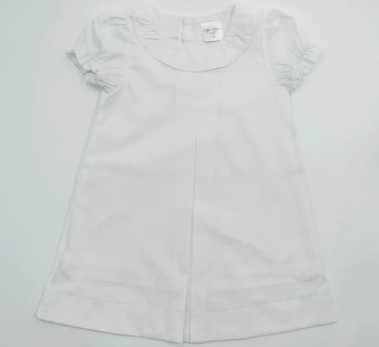 White Ruffle Pleated Dress