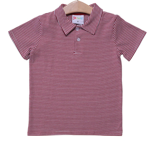 Jellybean Crimson Stripe Michael Polo