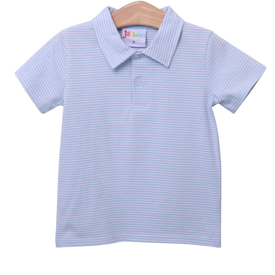 Jellybean Light Blue Stripe Michael Polo