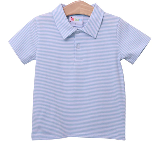 Jellybean Light Blue Stripe Michael Polo