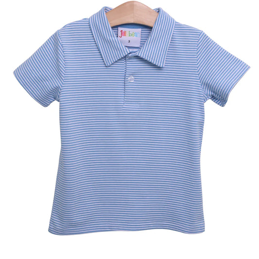 Jellybean Cornflower Stripe Michael Polo