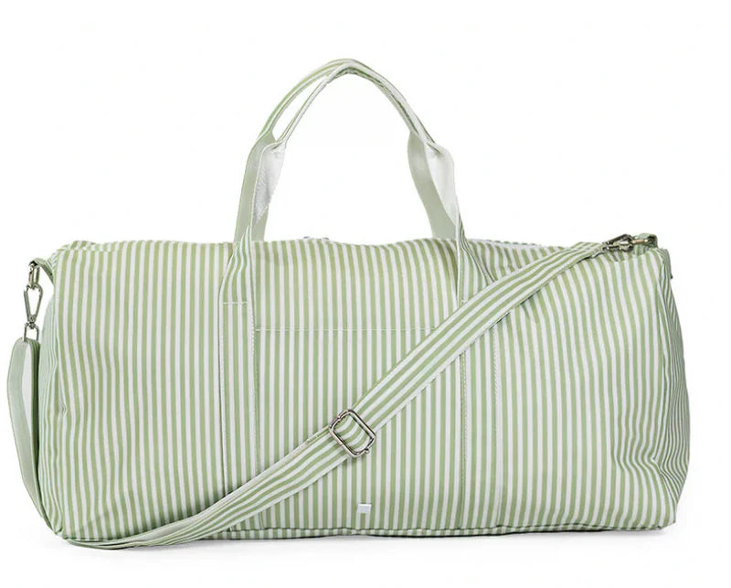 TRVL Pimlico Sage Stripe XL Weekender Duffel Bag