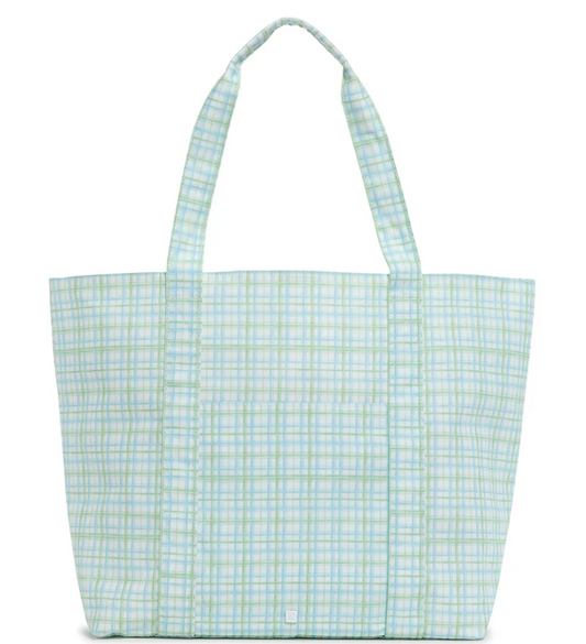 TRVL XL Classic Plaid Green Tote