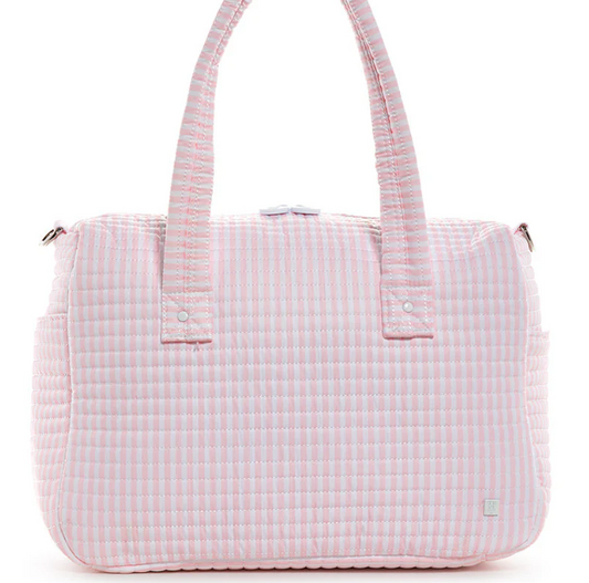 TRVL Pink Pimlico Stripe Quilted Stroller Bag