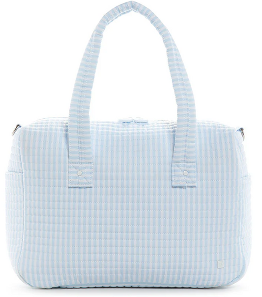 TRVL Blue Pimlico Stripe Quilted Stroller Bag