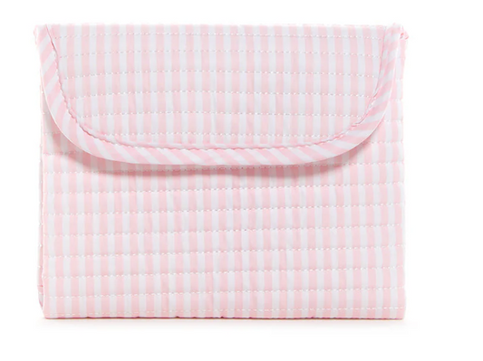 TRVL Pink Pimlico Stripe Quilted Changing Pad