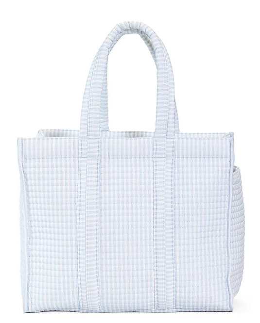 TRVL Blue Pimlico Stripe Quilted Tote