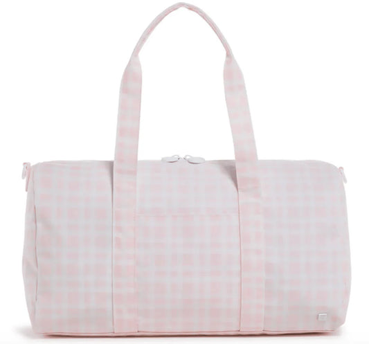 TRVL Pimlico Pink Plaid Weekender Duffel Bag