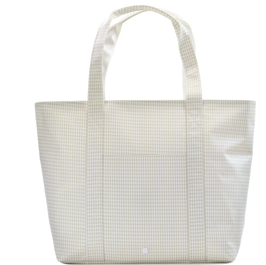 TRVL XL Gingham Pearl Grey Tote