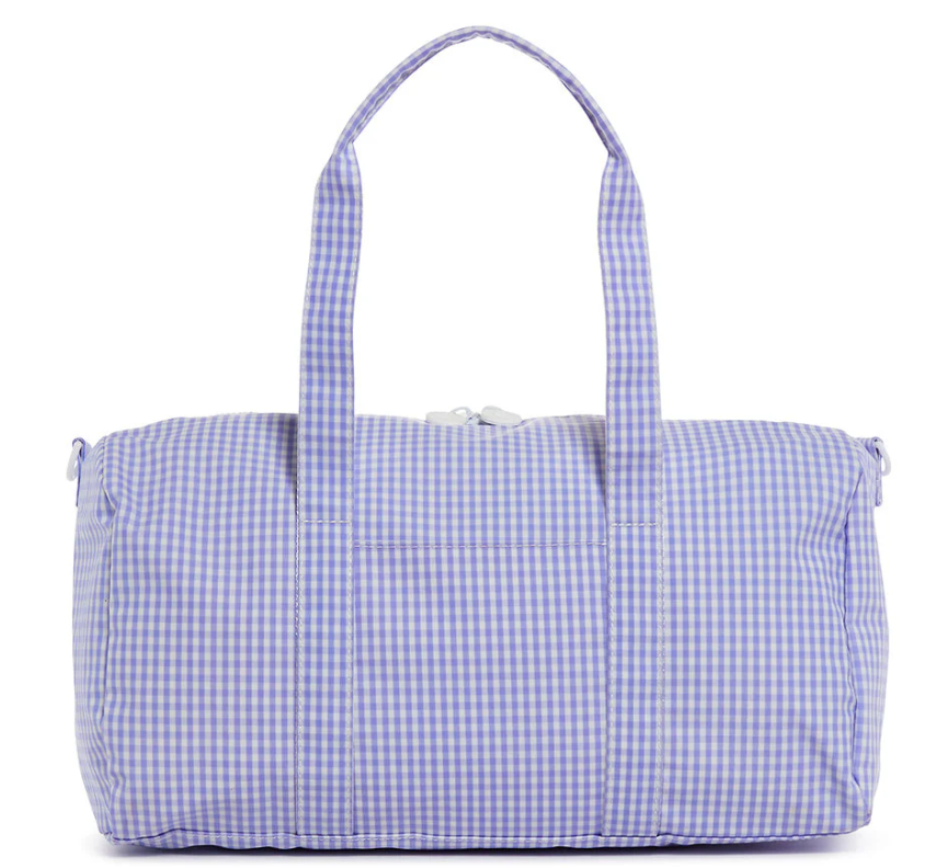 TRVL Gingham Lilac Weekender Duffel Bag