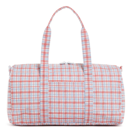 TRVL Classic Plaid Red Weekender Duffel Bag