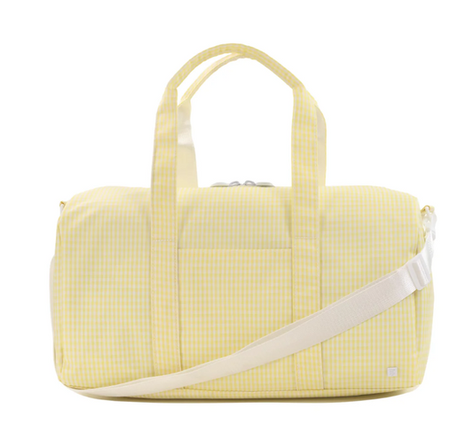 TRVL Gingham Buttercup Weekender Duffel Bag