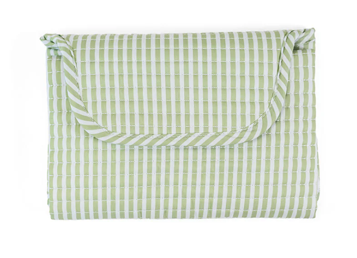 TRVL Pimlico Stripe Sage Quilted Changing Mat
