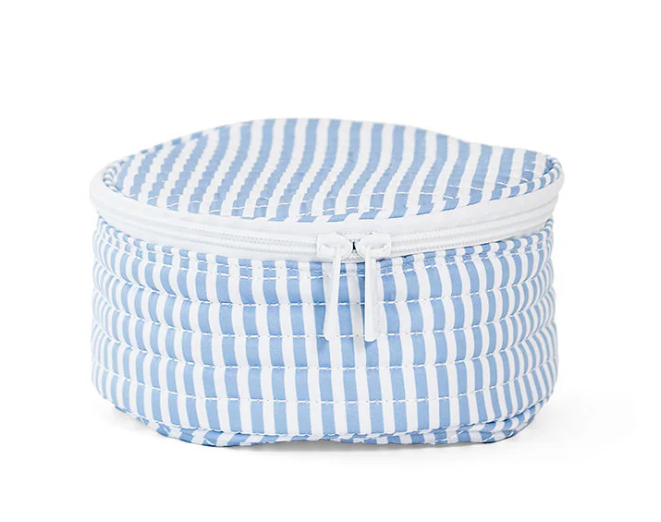 TRVL Chambray Pimlico Stripe Quilted Jewel Round