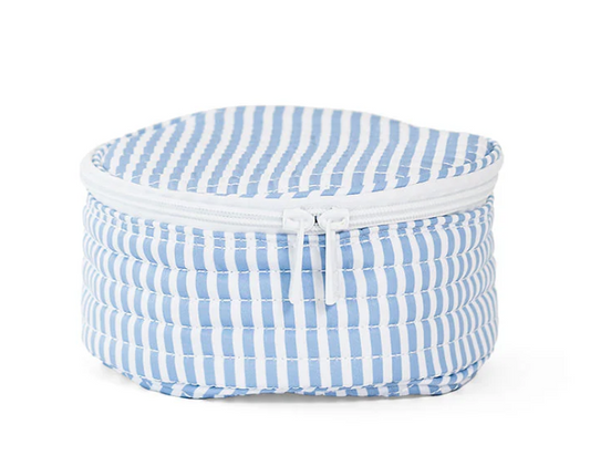 TRVL Chambray Pimlico Stripe Quilted Jewel Round