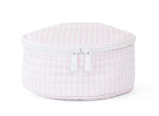 TRVL Pink Pimlico Stripe Quilted Jewel Round