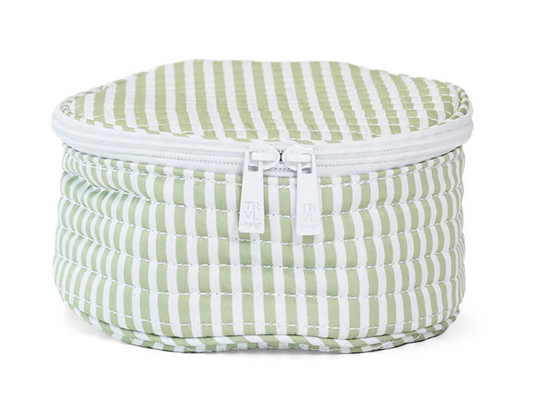 TRVL Sage Pimlico Stripe Quilted Jewel Round