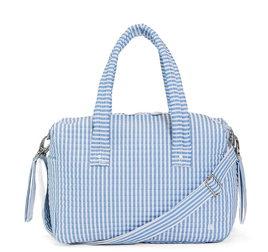 TRVL Chambray Pimlico Stripe Quilted Stroller Bag