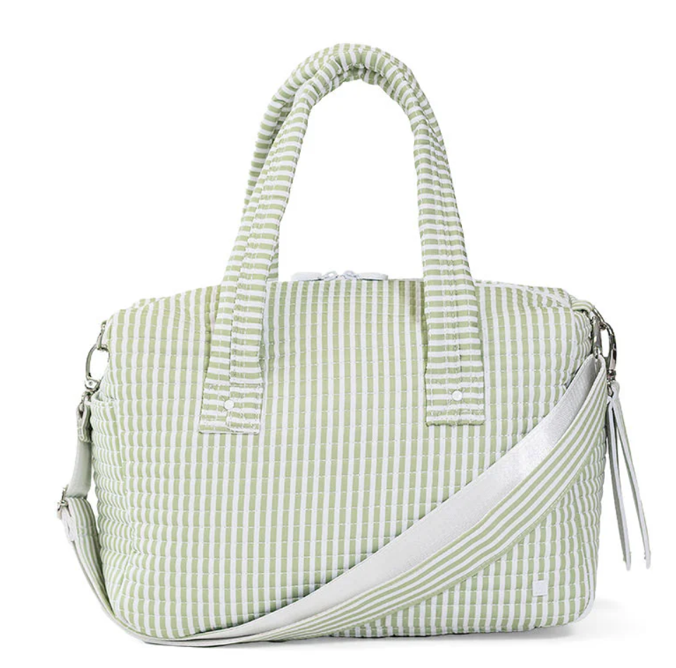 TRVL Sage Pimlico Stripe Quilted Stroller Bag