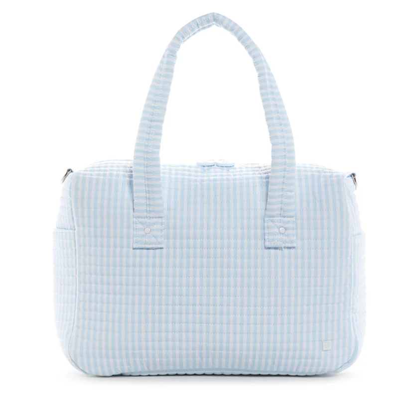 TRVL Blue Pimlico Stripe Quilted Stroller Bag