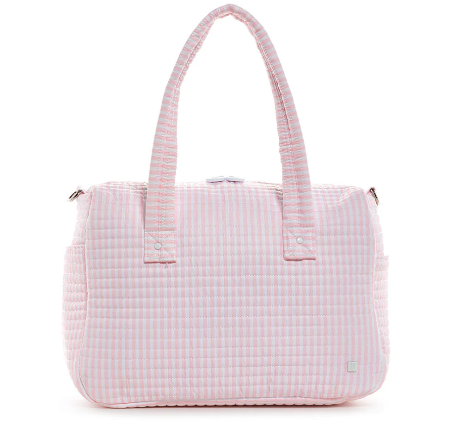 TRVL Pink Pimlico Stripe Quilted Stroller Bag