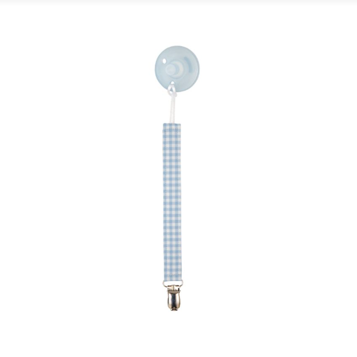 The Beaufort Bonnet Company Parker Paci Clip - Blue Gingham