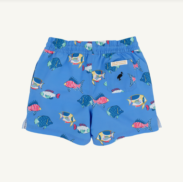 The Beaufort Bonnet Company Tortola Trunks-Here Fishy Fishy/Newport Night