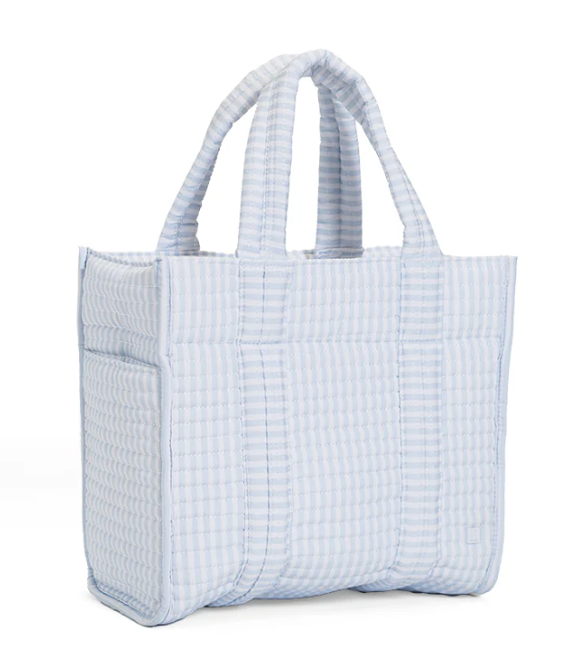 TRVL Blue Pimlico Stripe Quilted Mini Go Go Tote