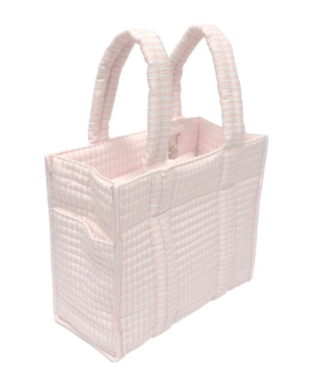 TRVL Pink Pimlico Stripe Quilted Mini Go Go Tote