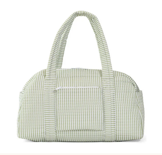 TRVL Sage Stripe Quilted Grande Duffle Bag