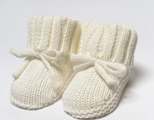 Cream Knit Booties