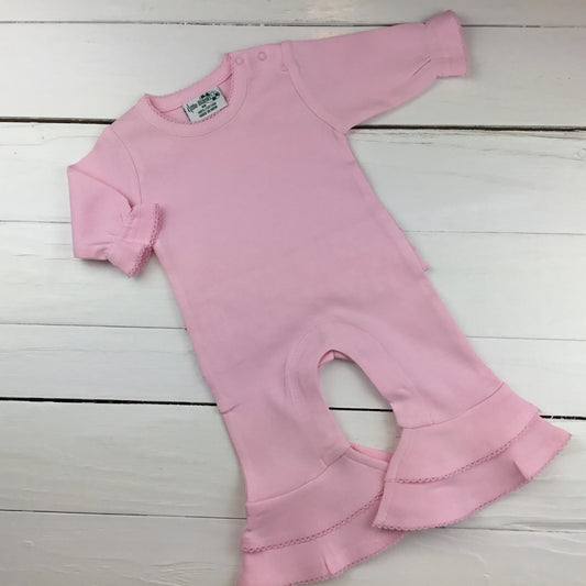 Solid Pink Sleeved Romper