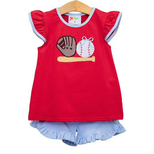 Jellybean Spring Ball Ruffle Short Set