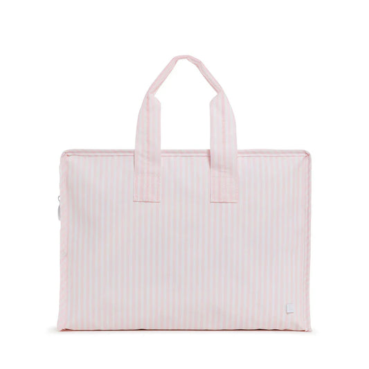 TRVL Pimlico Stripe Pink Overnite Tote