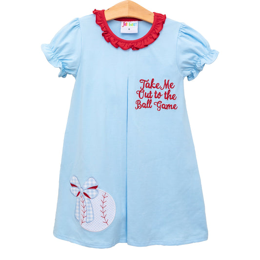 Jellybean Take Me Out To The Ball Game Pleat Dress
