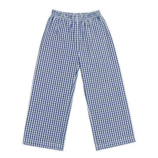 Navy Gingham Pants