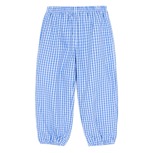 Blue Gingham Bubble Pants