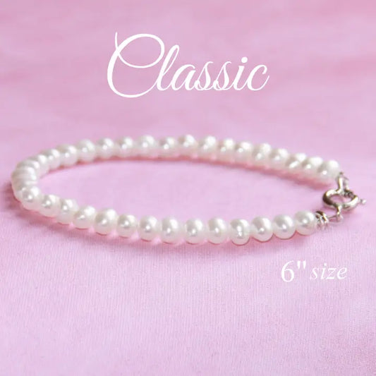 Classic Pearls Sterling Clasp 6" Bracelet