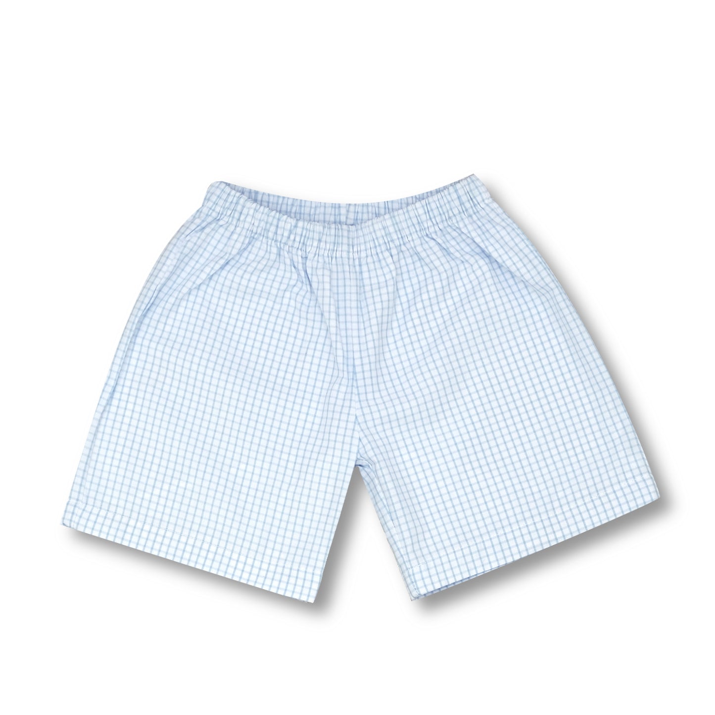 Blue Windowpane Check Shorts