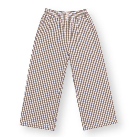 Brown Gingham Pants