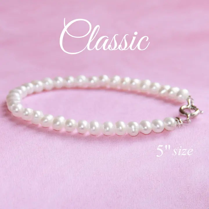 Classic Pearls Sterling Clasp 5" Bracelet