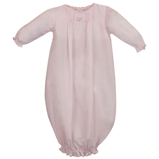 Newborn Petit Ami Light Pink Flower Embroidered Heirloom Gown & Bonnet