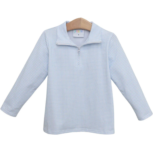 Evan Pullover- Light Blue Windowpane