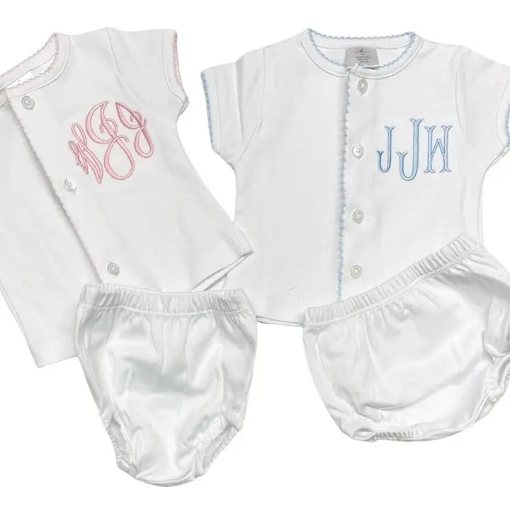 Pink Trim Bloomer Set